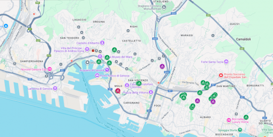 mappa rastrelliere delle bici