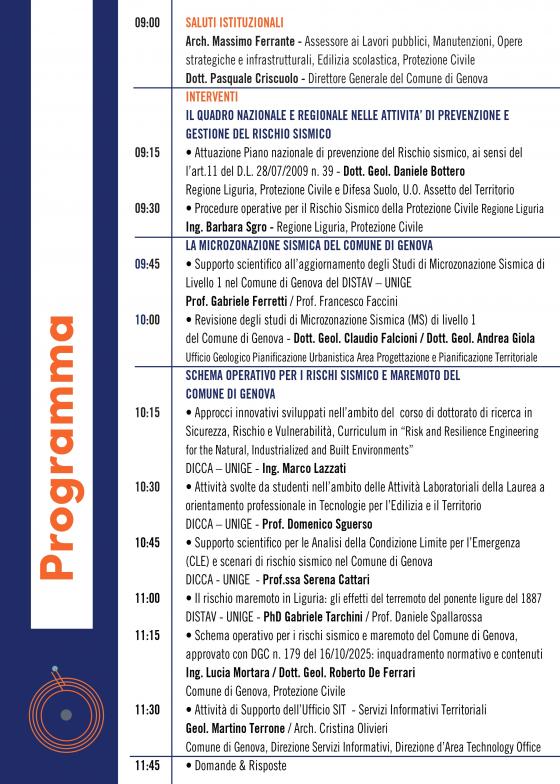 programma dell'evento